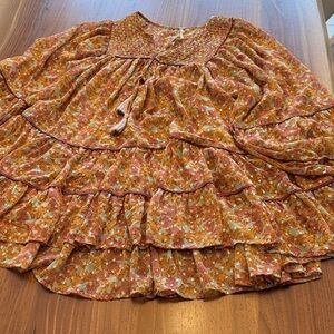 Free People Multicolor Long Sleeve Dress with lining